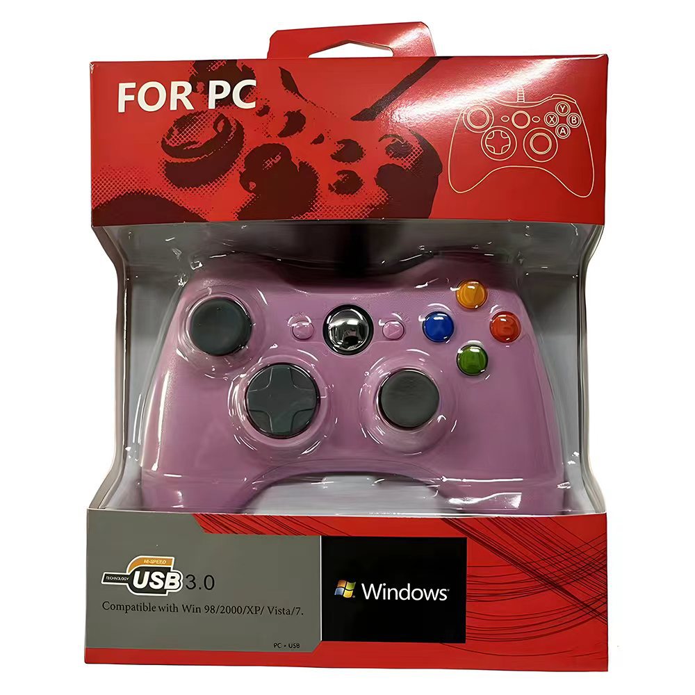 PC360/TV/PS3/电脑专用 双马达震动  粉（大包装）