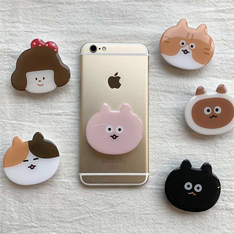 Cute Cat Telescopic Foldable Cartoon Phone Stand Resin Acrylic Airbag Tablet Foldable