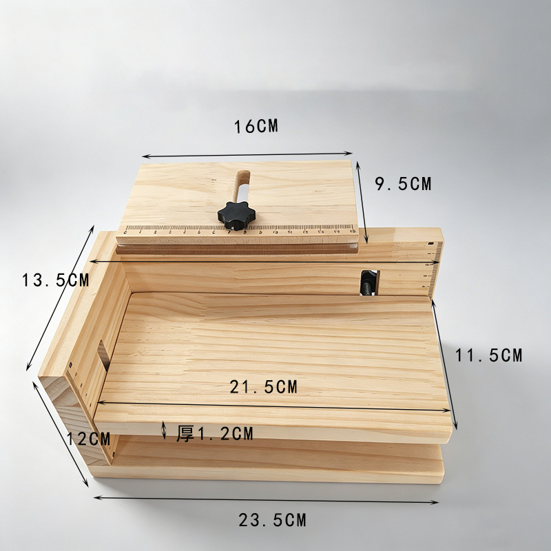 Solid wood household solid oak manual labeling positioning bottle avoid wrinkling label auxiliary fixing tool