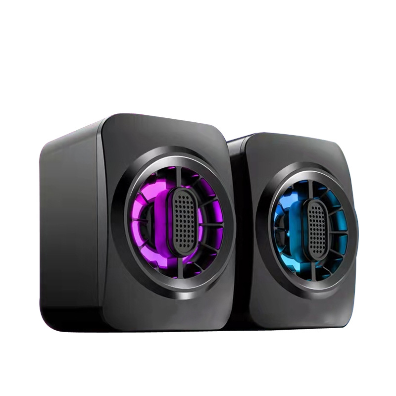 RGB light small audio, desktop computer 3.5MM audio jack 2.0 wired control USB luminous speaker, dual channel