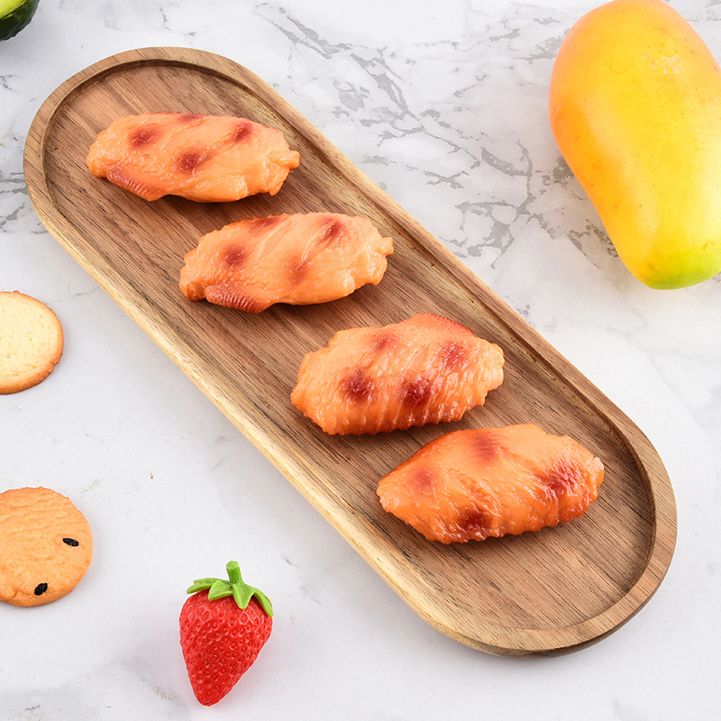 Acacia Wood Tray Coaster Tea Tray Hotel Solid Wood Tray Fruit Dessert Plate Rectangular Soaking Tray