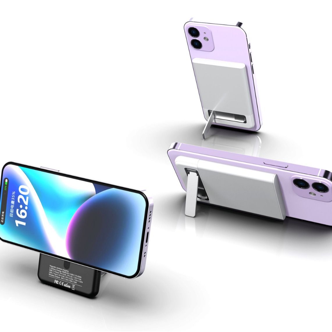 Ultra-Thin 5000mAh PD20W Fast Charge Power Bank Stand Magsafe Magnetic Wireless Charger