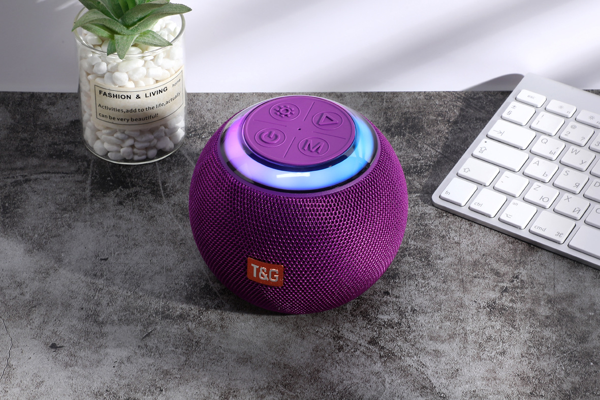 TG683 Bluetooth Speaker Round Colorful Light Card Slot U Disk Portable Large Horn Mini Subwoofer Sphere Speaker