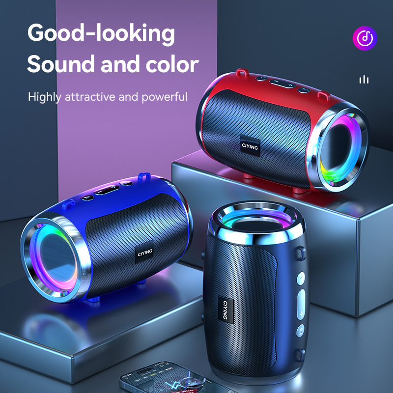 New Bluetooth Speaker Outdoor Portable Mini Small Speaker Home Outdoor Plug-in Card Color Light Heavy Subwoofer