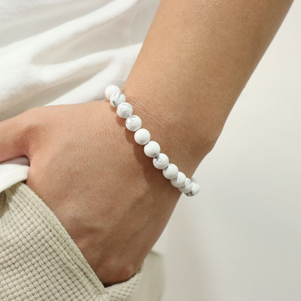 Card pack stone bead bracelet for men simple artificial stone handmade elastic rope bracelet business bracelet