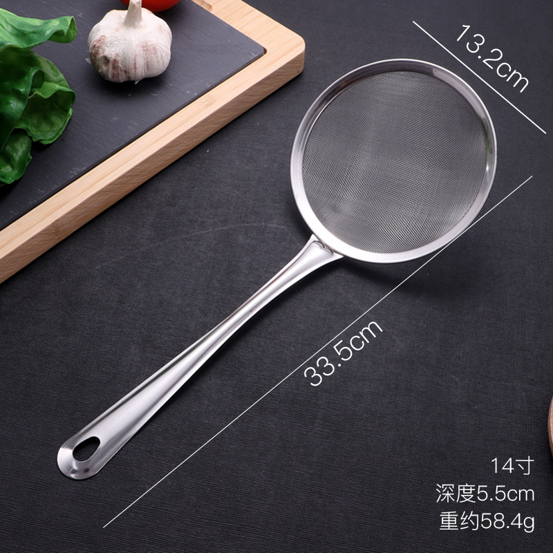 Stainless steel mesh strainer skimmer hot pot spoon household flour sieve soy milk filter net foam skimmer oil spoon kitchen frying spoon