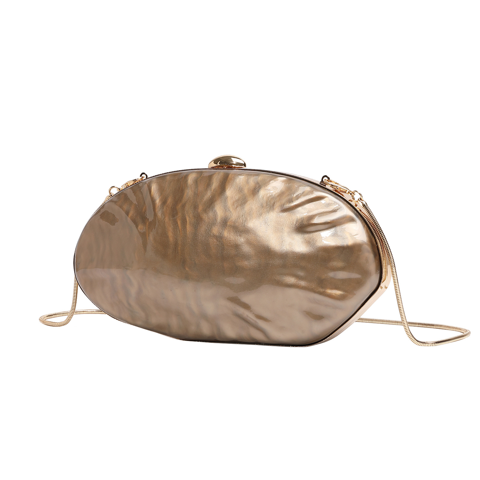 2025 New Shell Egg Acrylic Clutch Bag Evening Bag Banquet Party Evening Dress Bag Chain Women's Bag