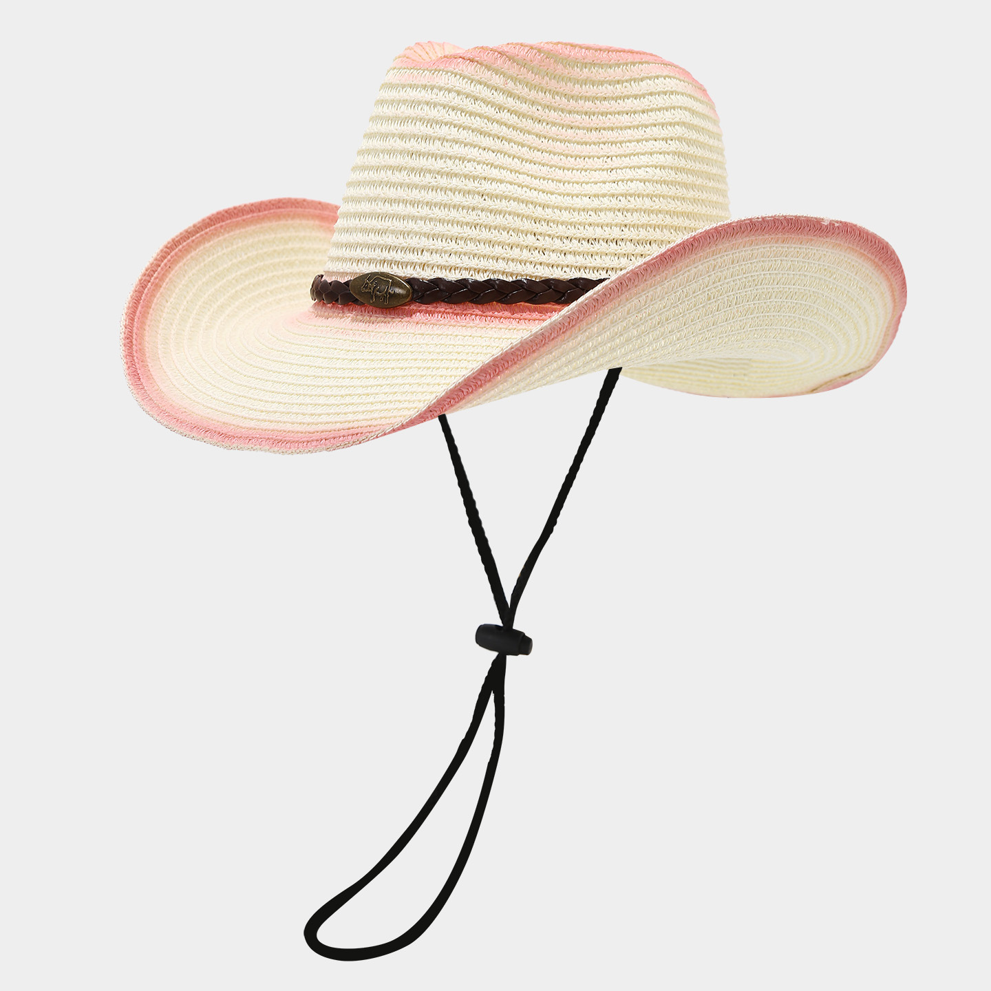 Spring/Summer New Outdoor Hat with Moldable Brim, Wide Brim Sun Hat for Men and Women, Western Cowboy Style Straw Hat Bucket Hat