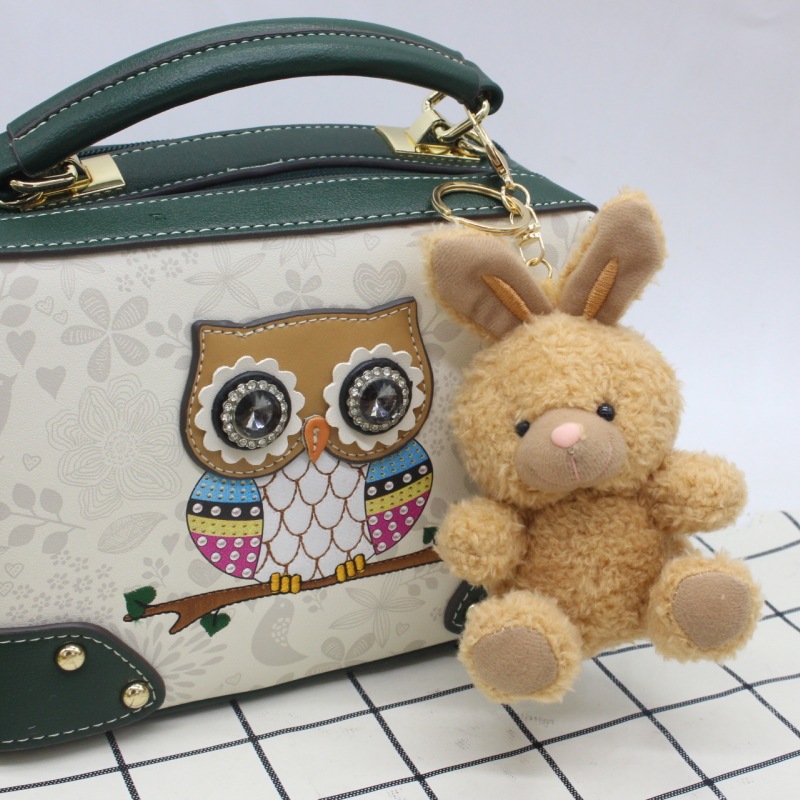 New Cartoon Curly Teddy Bear Plush Keychain Bag Charm Phone Case Decoration Doll Toy