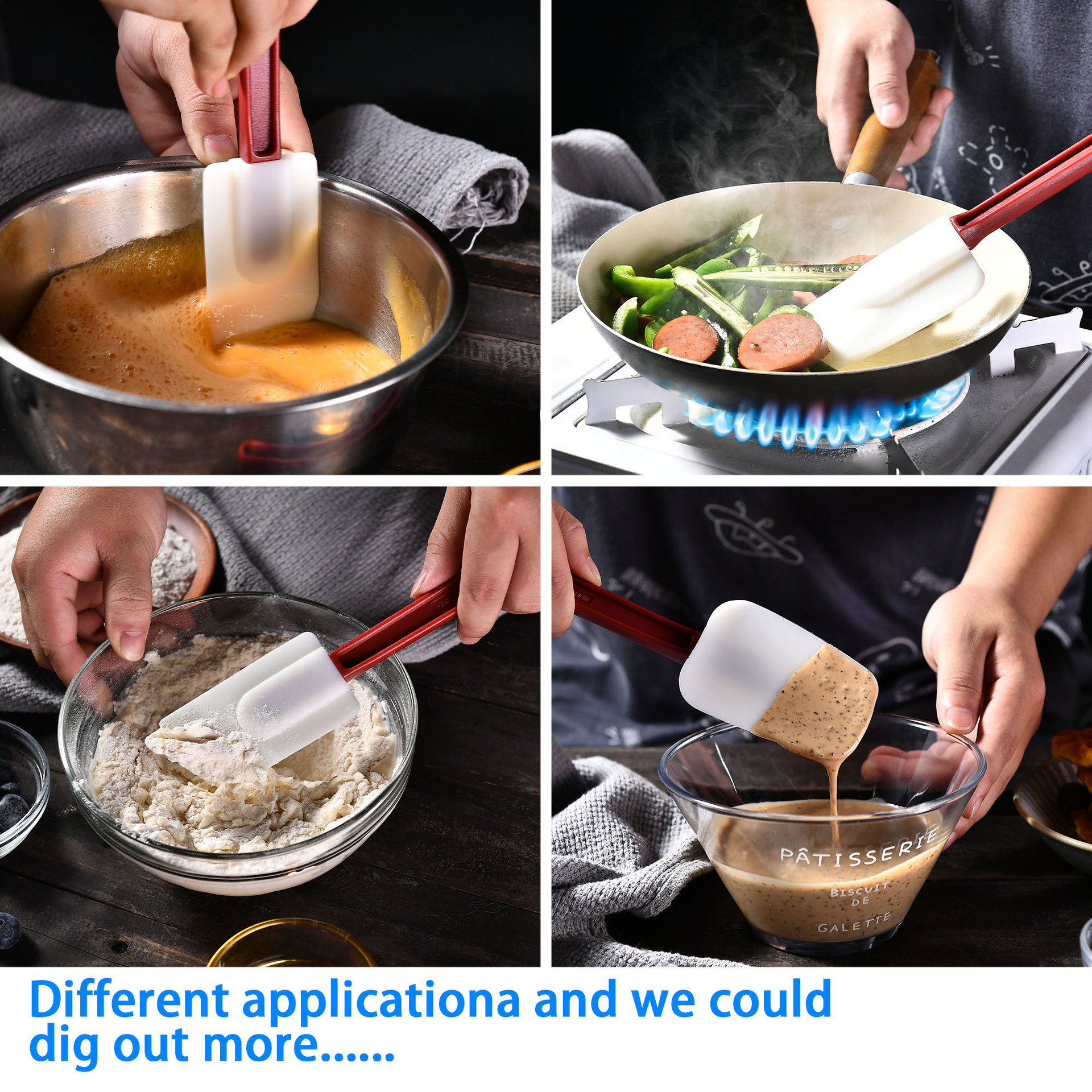Cream Silicone Scraper Spoon Type Spatula Baking Tool Cake Cream Scraper Spatula