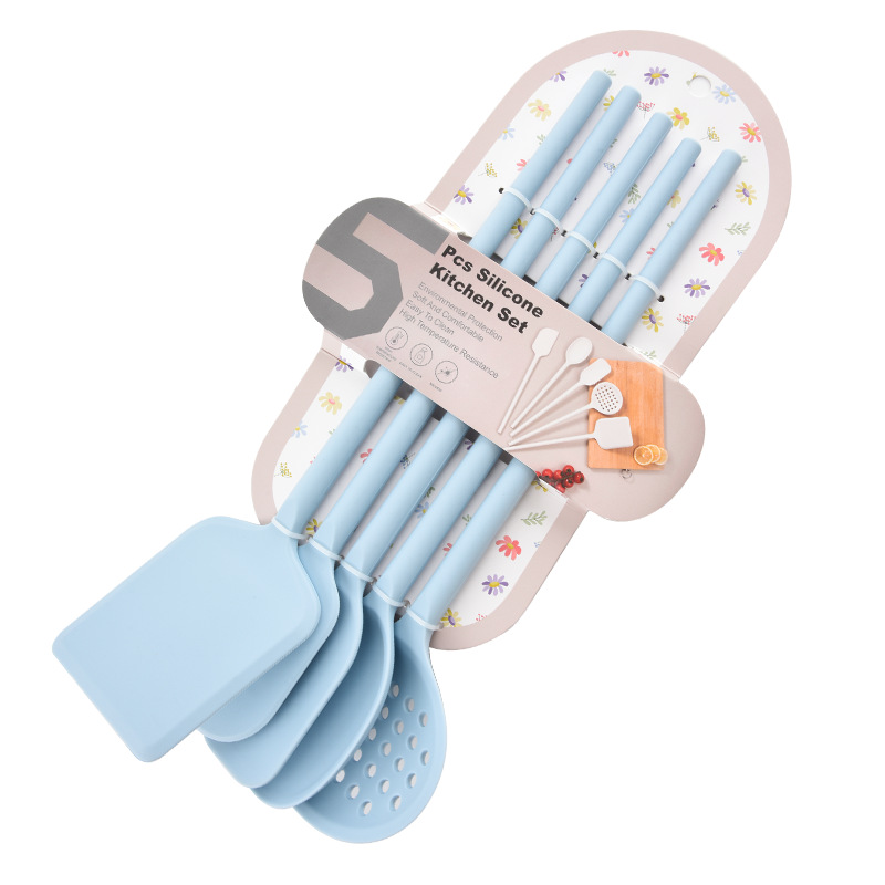 New kitchen silicone cookware set frying spatula soup spoon kitchen cooking spatula spoon 5-piece set