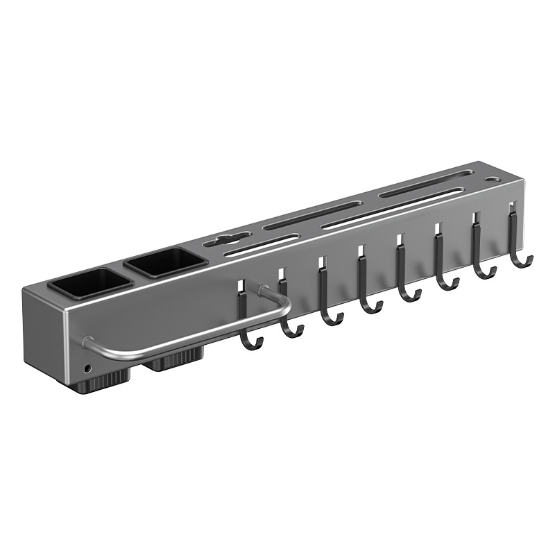 Stainless Steel Kitchen Knife Rack Multi-functional No-drill Knife Storage Rack Chopstick Holder Chopstick Tube Wall-mounted