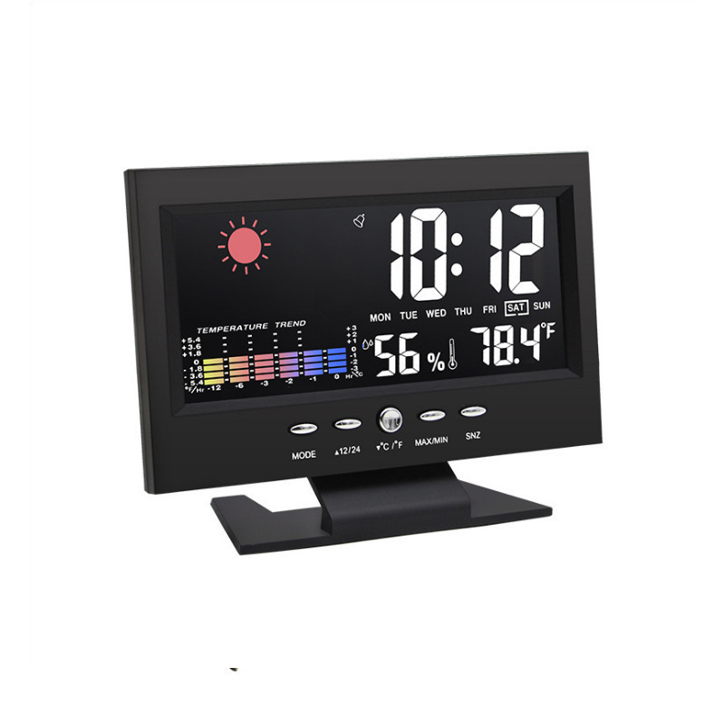 Custom production luminous alarm clock weather color screen weather forecast clock household electronic clock with perpetual calendar desk clock