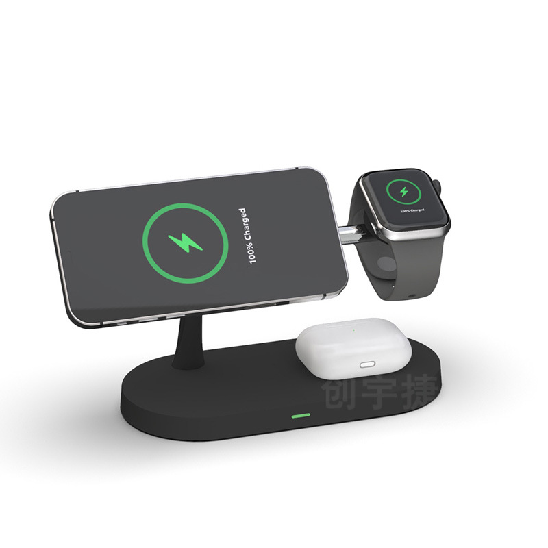 T268 5-in-1 Wireless Charger with Night Light for iwatch Apple Phone Airpods Wireless Charger