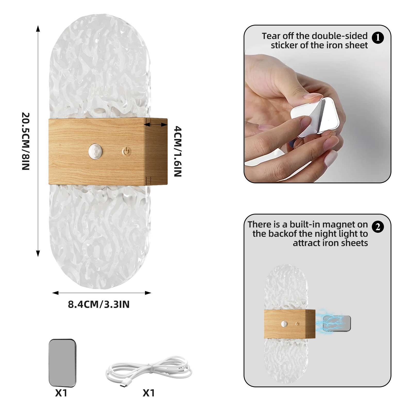 Bedroom Human Body Induction Atmosphere Night Light Charging Magnetic No Wiring Decorative Wall Light