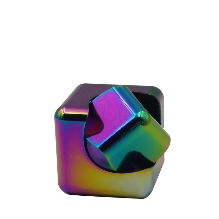 Colorful Metal Cube Finger Spinner Rotatable Detachable Finger Cube Leisure Pastime Toy Gift