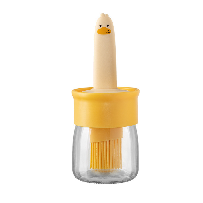 Silicone oil brush, household high-temperature resistant oil brush with bottle, separate oil bottle, outdoor barbecue oil brush integrated oil brush bottle