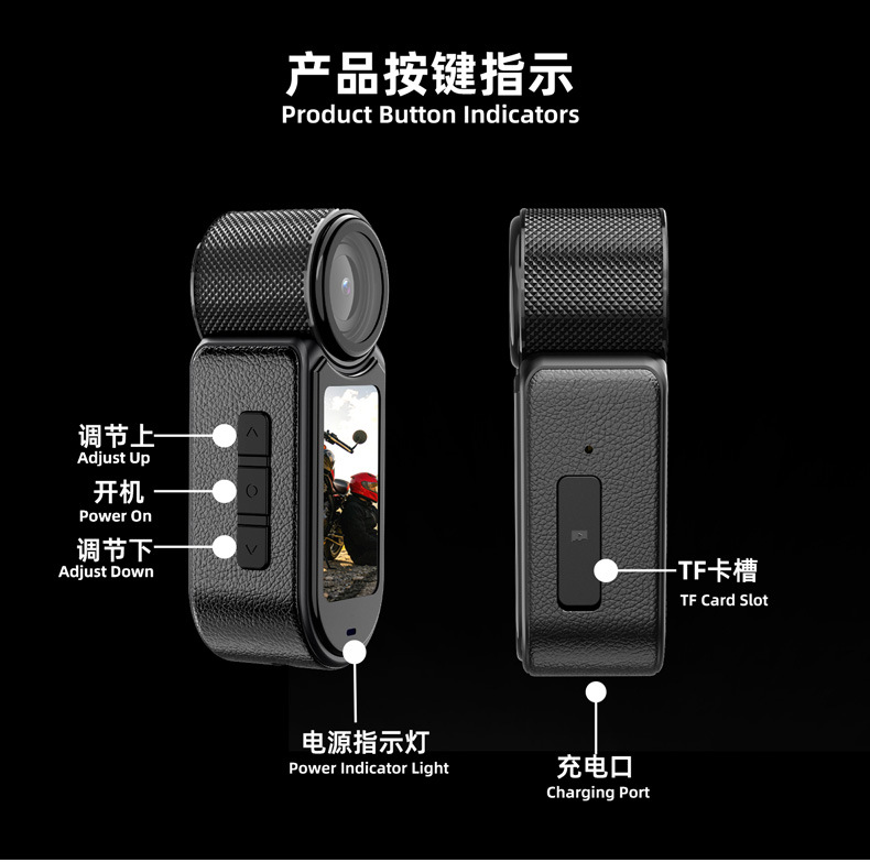 2.7K Thumb Camera Student Climbing Neck Mount Magnetic Vlog Recorder Outdoor Cycling Yoek Action Camera