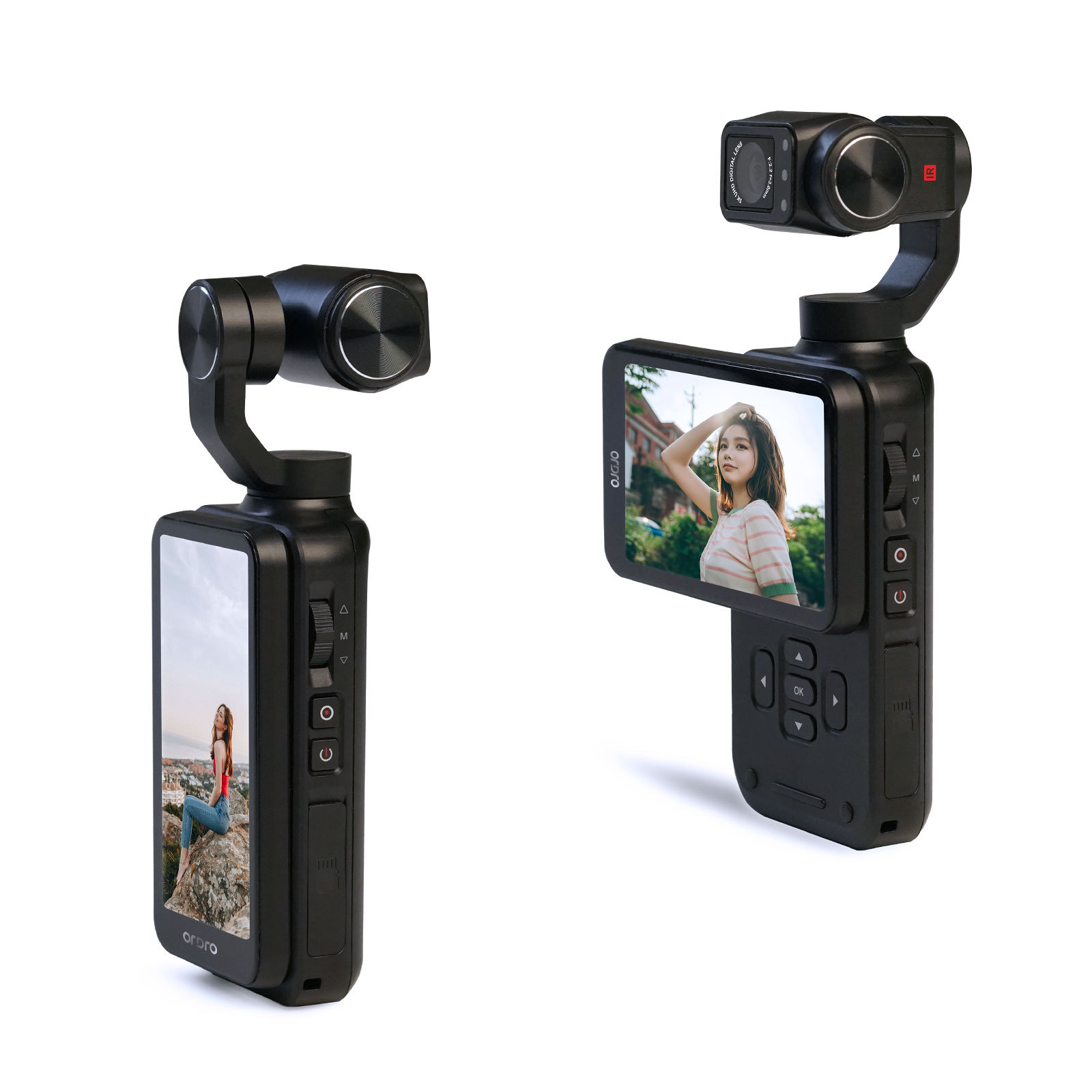 Ordro M5 Three-Axis Stabilized Gimbal Rotating Screen Camcorder 4K HD DV Travel Pocket Camera Wide Angle