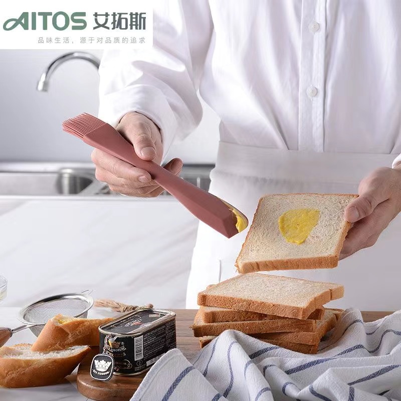 Silicone scraper cream spatula oil brush food grade baking tool high temperature resistant spatula one-piece scraper knife