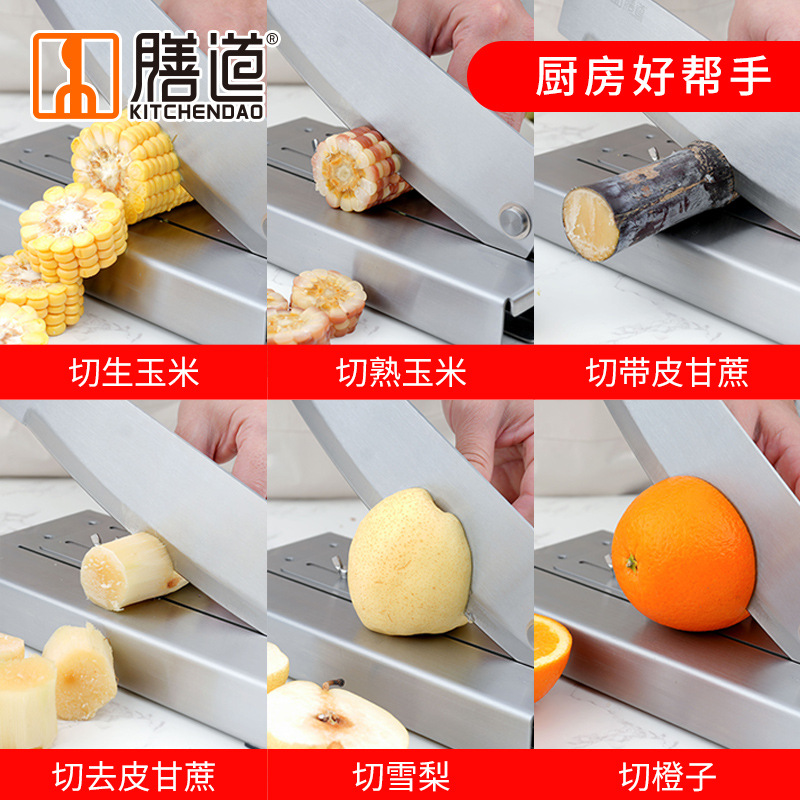 Shandao 10-inch Large Corn Guillotine, Commercial Corn Sugarcane Melon Guillotine, Thickened Stainless Steel Guillotine