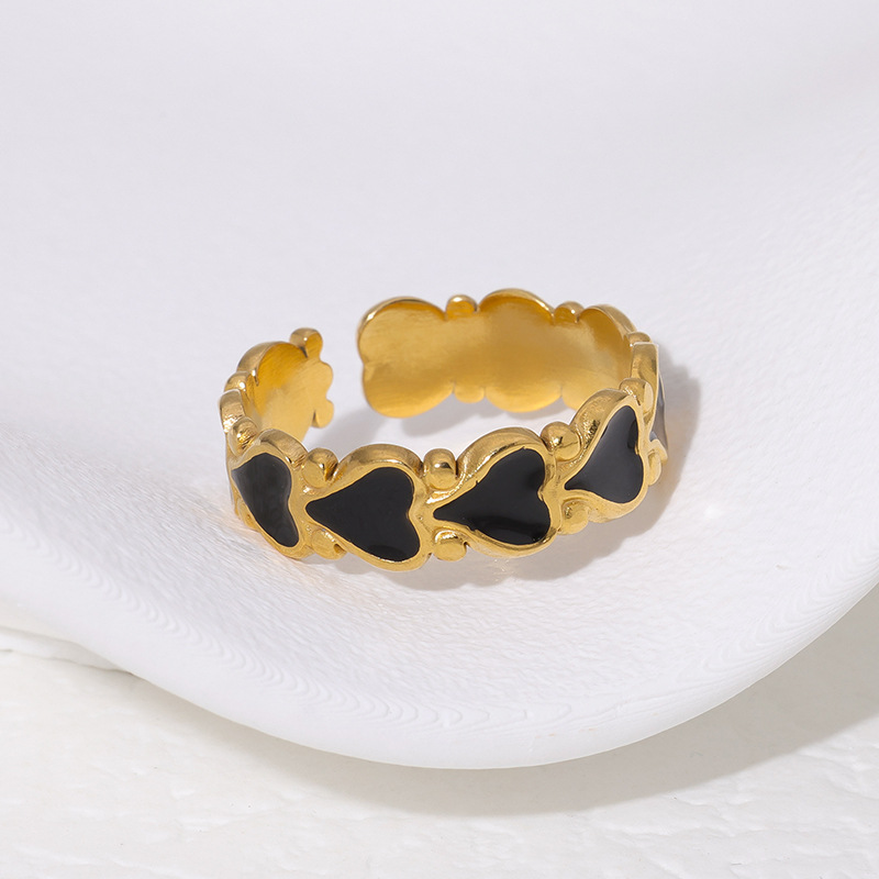 Stainless steel open ring 18K gold-plated simple titanium steel ring