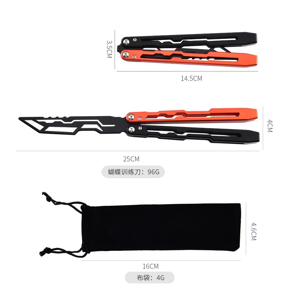 New Mecha Style Butterfly Knife Unsharpened Folding Knife CSGO Peripheral Outdoor Portable Practice Tool