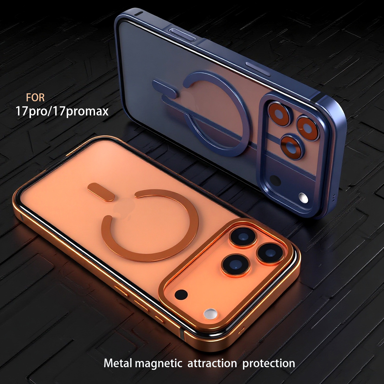 Magnetic Phone Case for iPhone 17 Pro Max Transparent Case with Metal Frame Anti-drop