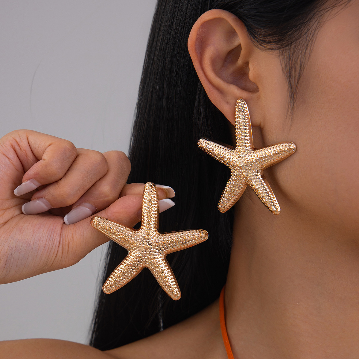 Jewelry ocean style party exaggerated star earrings vacation beach starfish metal earrings