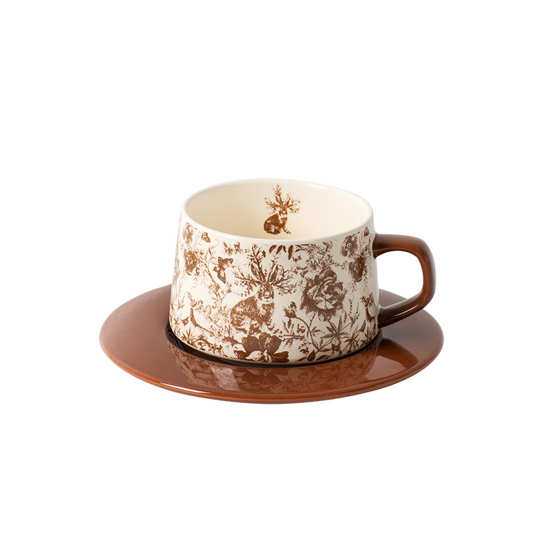 Ceramic coffee cup coffee cup saucer vintage style commercial milk cup couple coffee cup saucer