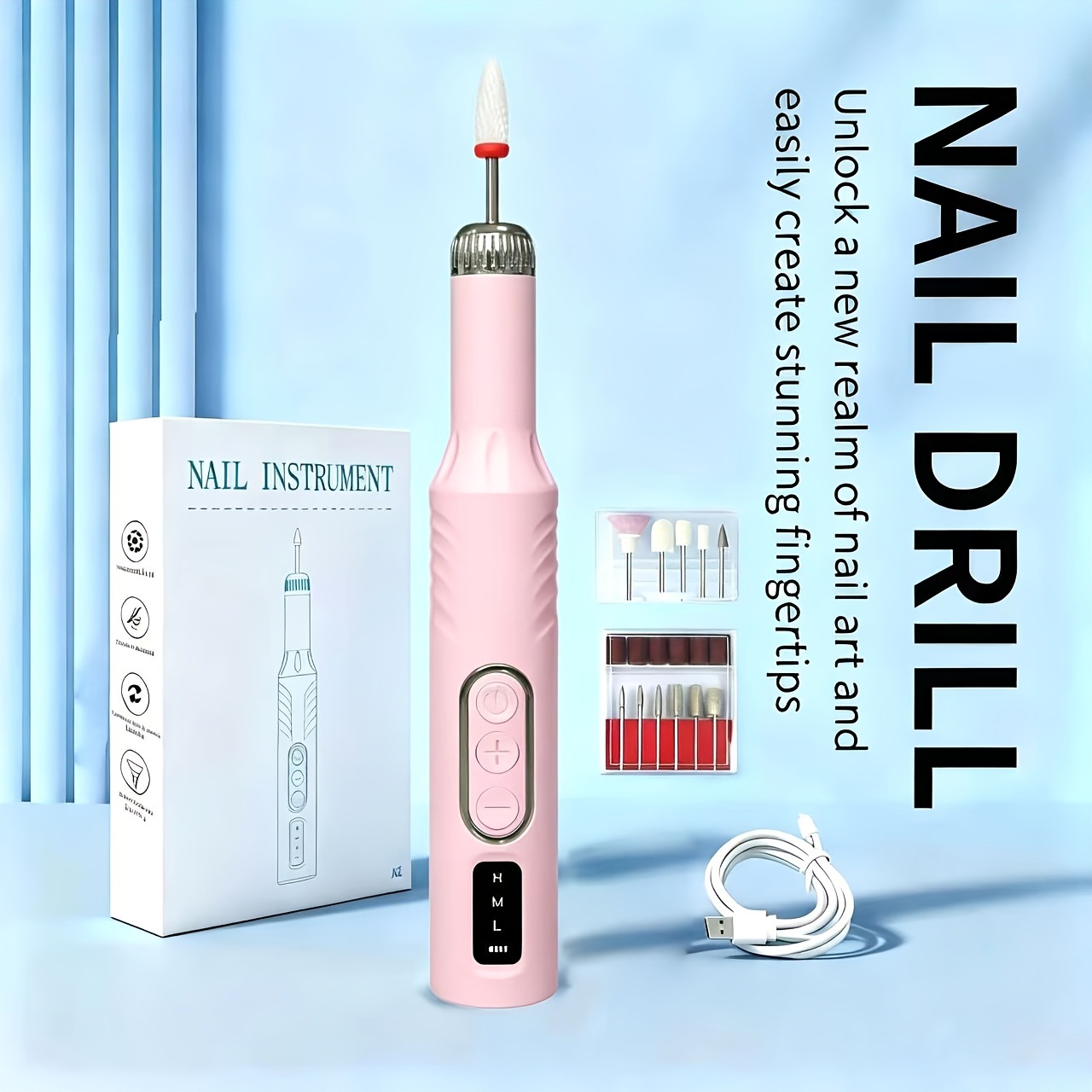 Whitelist nail polishing machine charging portable nail machine nail tools electric nail file Russian language
