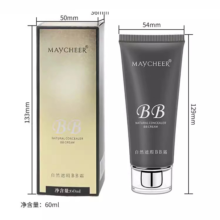 Meixian'er Foundation 60ml Moisturizing Concealer Hydrating Oil-Control Nude BB Cream Natural Brightening Skin Tone N1