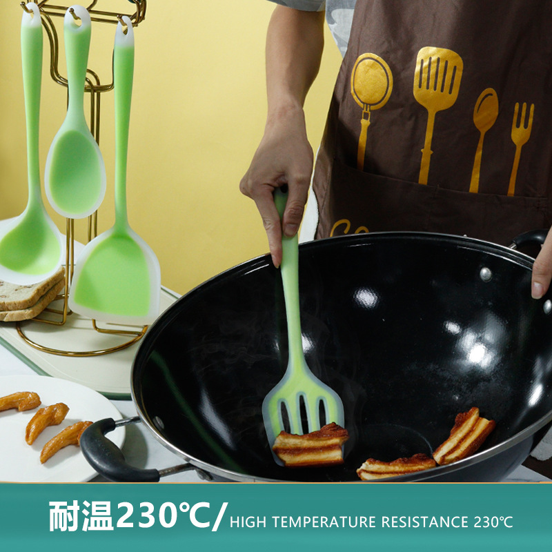 Silicone Spatula and Soup Spoon Non-Stick Silicone Spatula Translucent Silicone Spatula Household High Temperature Resistant Silicone Kitchenware