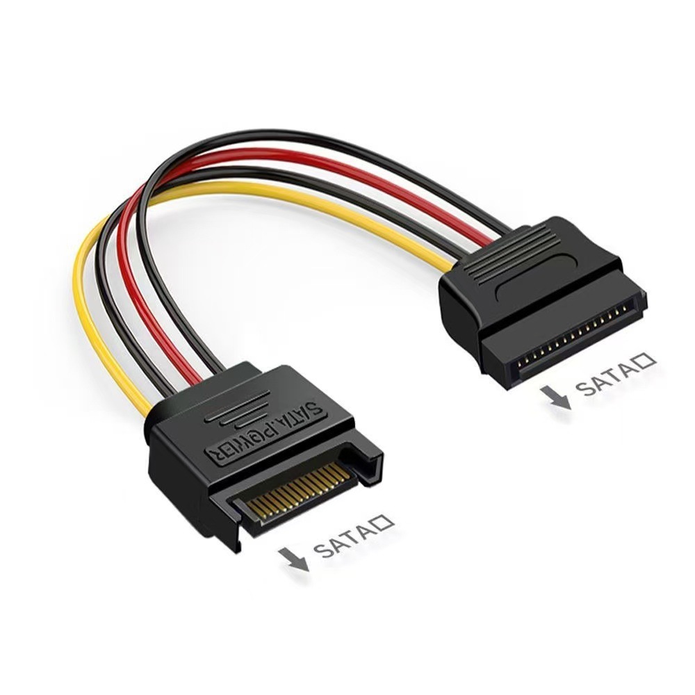 High quality SATA male to female all copper hard drive power cable extension cable SATA 15P male to female serial extension