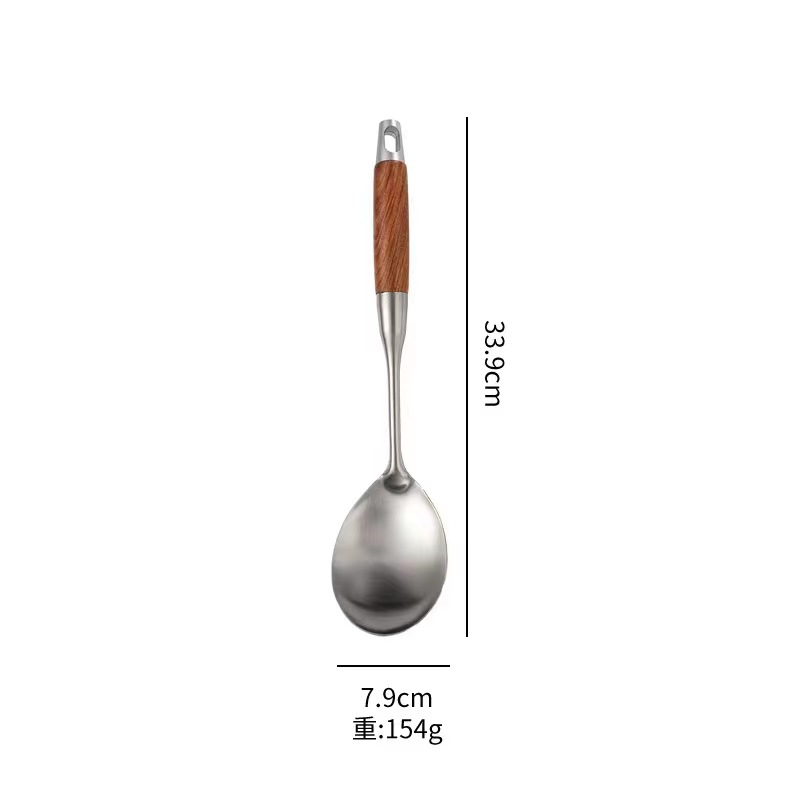 304 stainless steel household kitchen utensils thickened rosewood spatula cooking household kitchen supplies