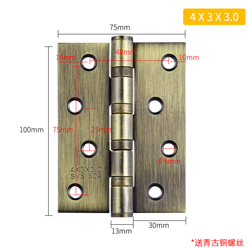 4 Inch Stainless Steel Flat Hinge Silent Bearing Door Hinge Wooden Door Main Door Room Door Folding Hinge 304 Door Hinge