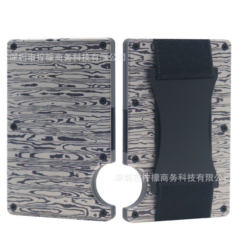 Metal Card Holder Carbon Fiber Wallet Money Clip RFID Anti-theft Foreign Gift