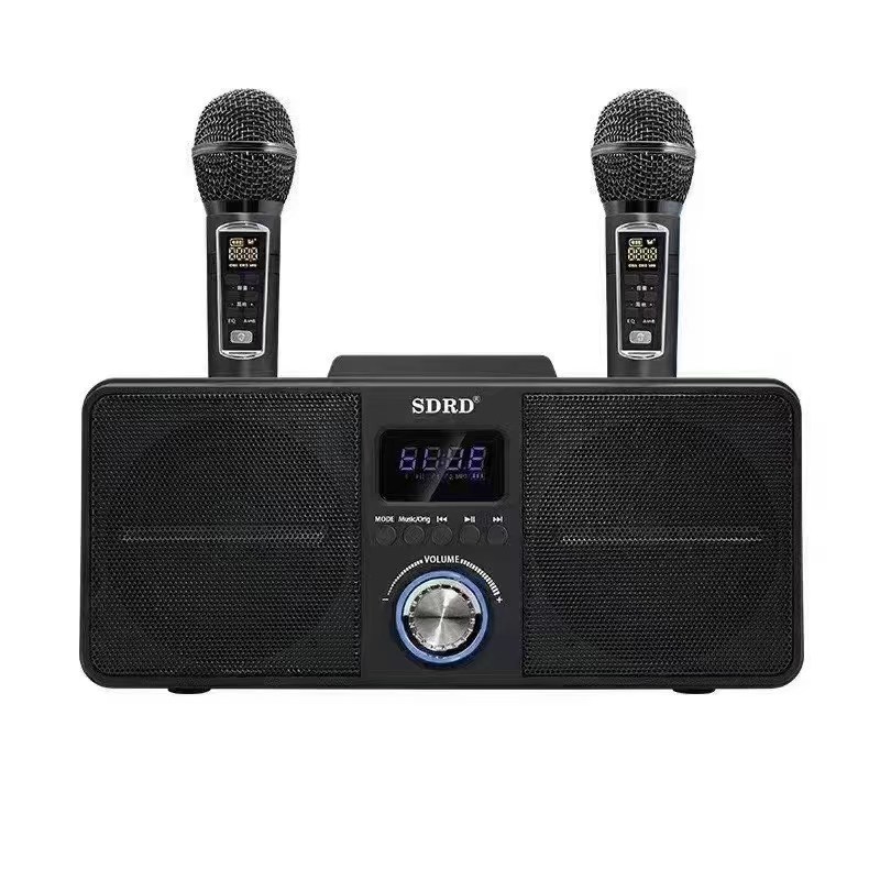 SD309 Wireless Dual Microphone Bluetooth Speaker Singing All-in-One Outdoor Portable High-Power K-Song Machine