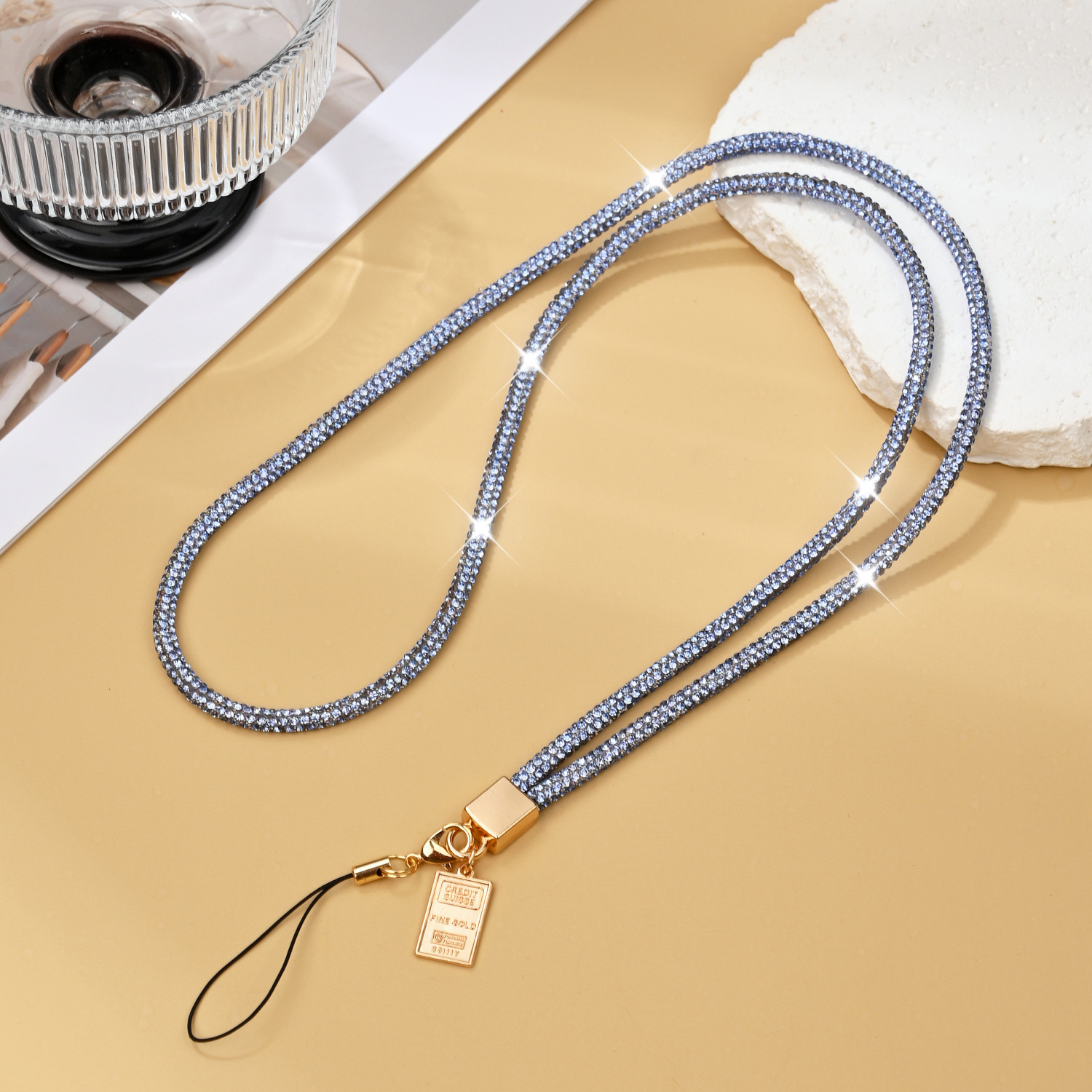 Phone lanyard luxury full rhinestone rhinestone phone chain neck long rhinestone chain women phone hang