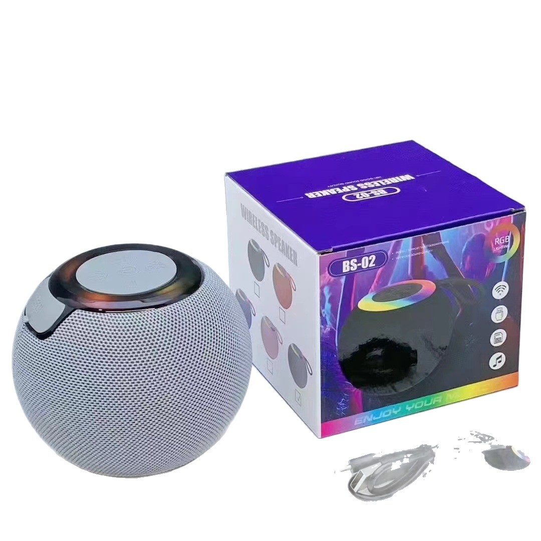 BS02 Bluetooth Small Speaker Portable Outdoor Colorful Light Card Speaker Wireless Handheld Subwoofer Speaker