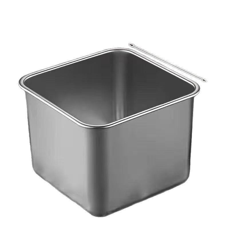 Stainless steel square seasoning box lard pot 304 with lid seasoning bowl kitchen commercial seasoning jar jam basin