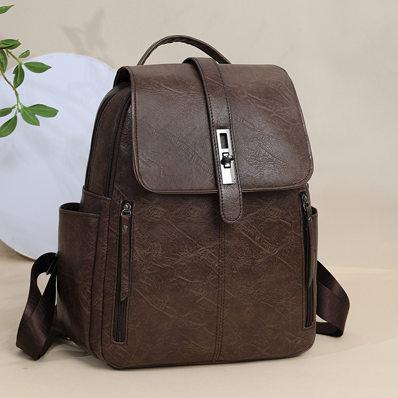 Double-shoulder bag women 2026 new casual classic pattern large capacity backpack printed travel large bag