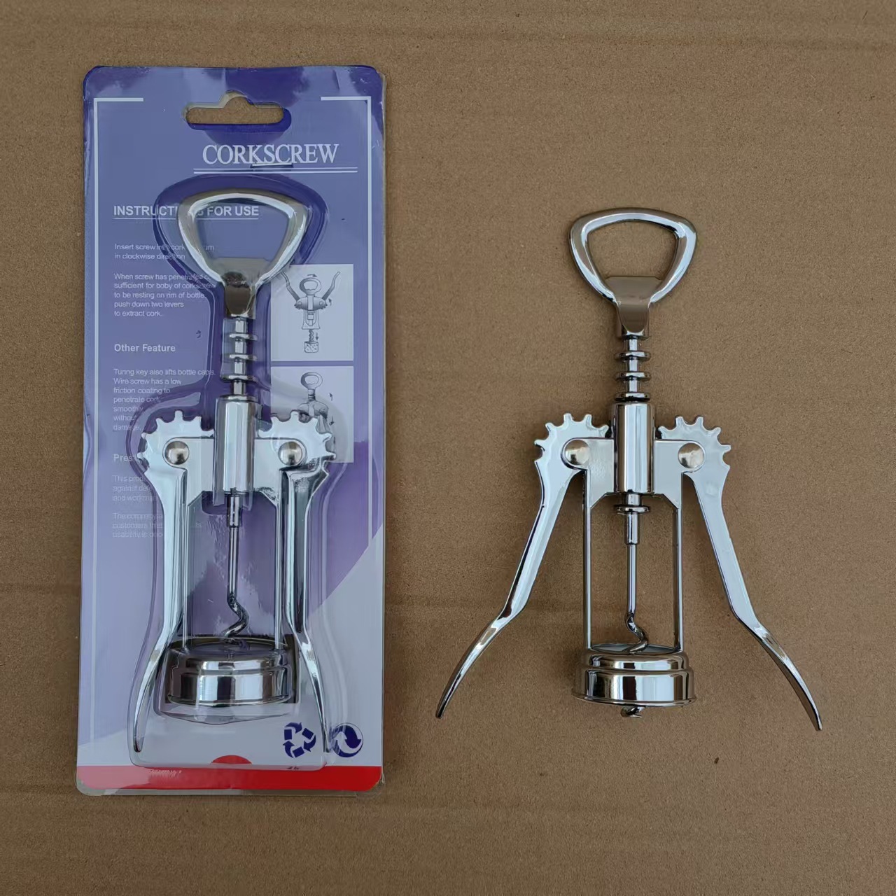 Red Wine Opener Stainless Steel Drill Zinc Alloy Wine European Style Wine Opener Simple Wing Type Butterfly