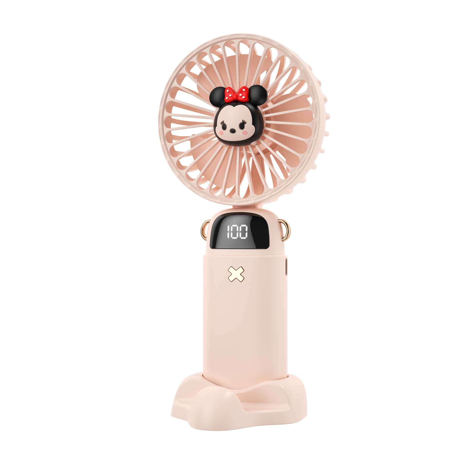 New Sanrio Cartoon Handheld Digital Display Fan Student Outdoor Portable USB Charging Desktop Aromatherapy Small Fan