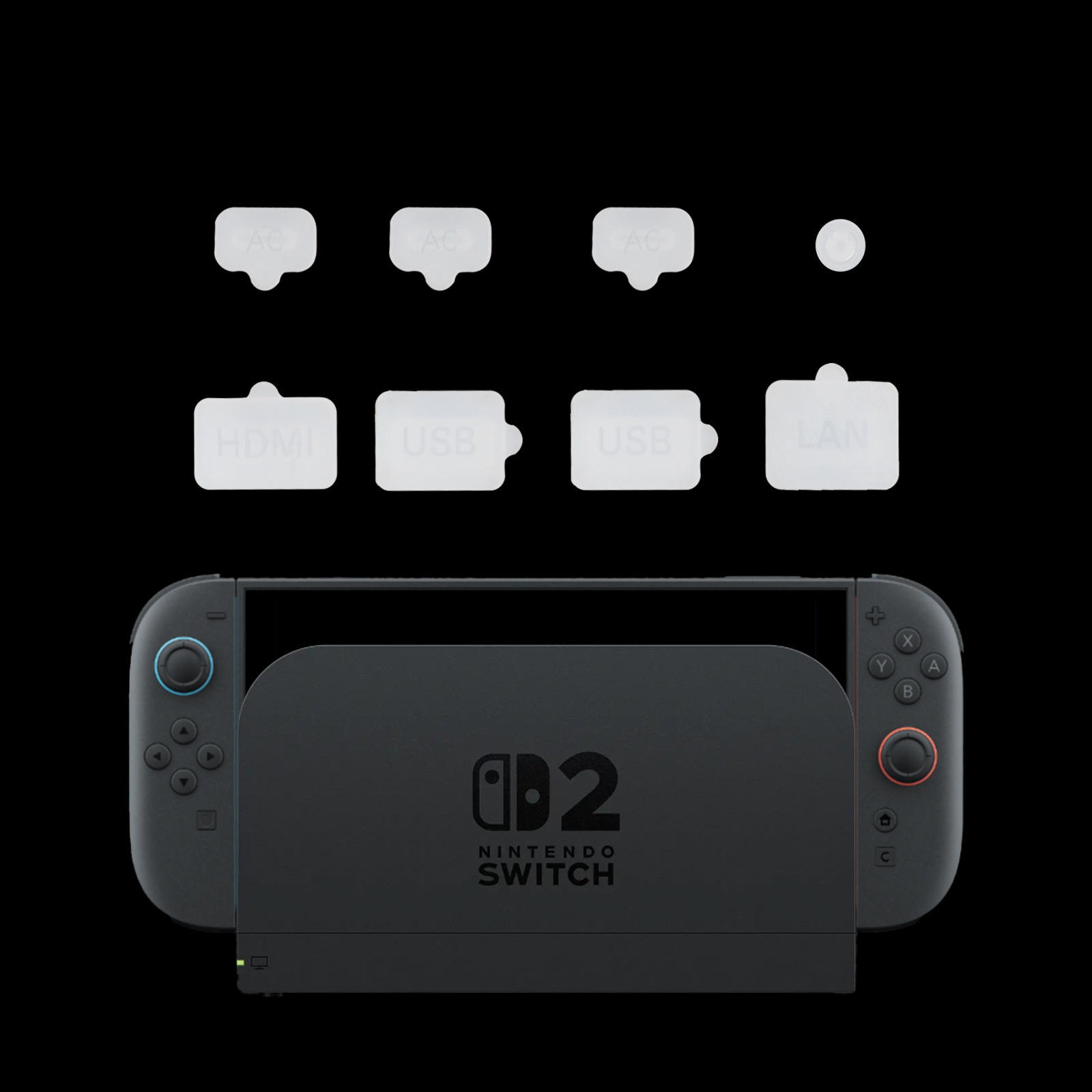 Switch 2 console dust plug set SWITCH 2nd generation dust plug USB HDMI silicone 8-piece set
