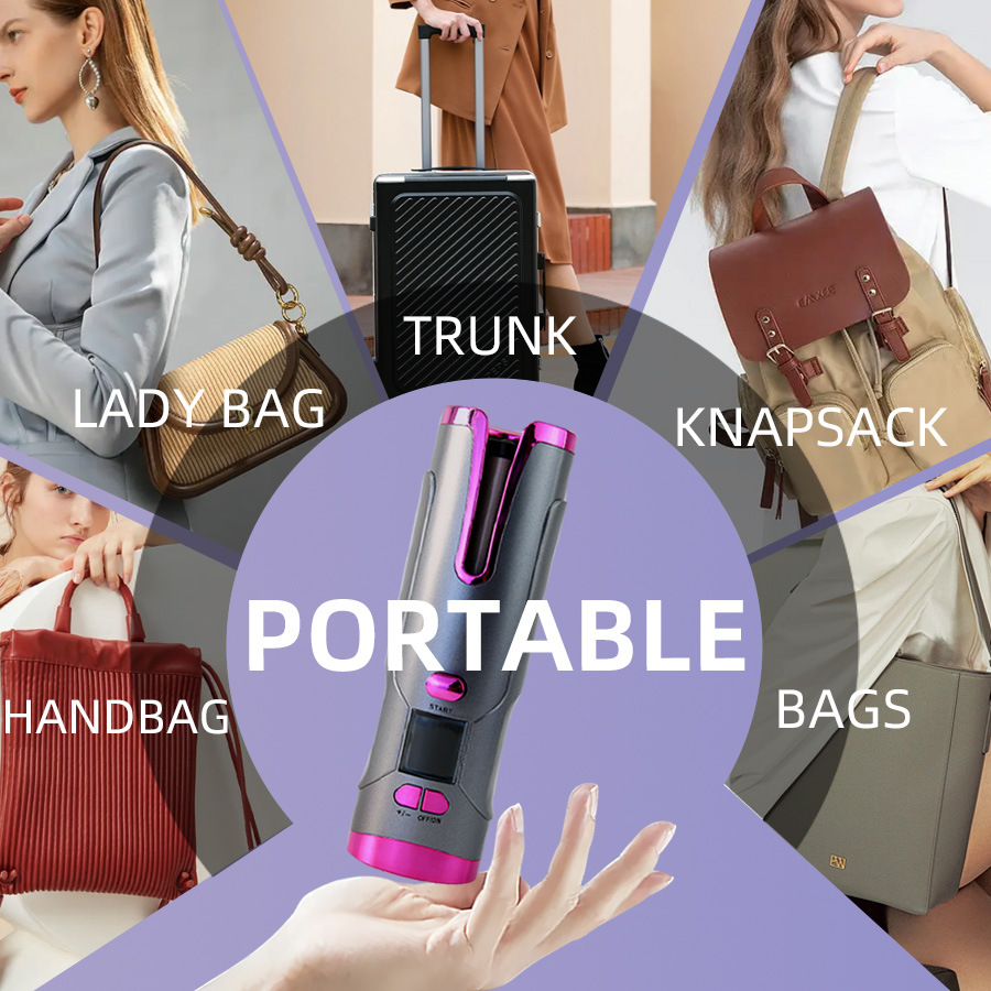 Automatic Rotating Curler Wireless Smart Charging Curling Portable Anti-Scald Mini Curling Iron Automatic