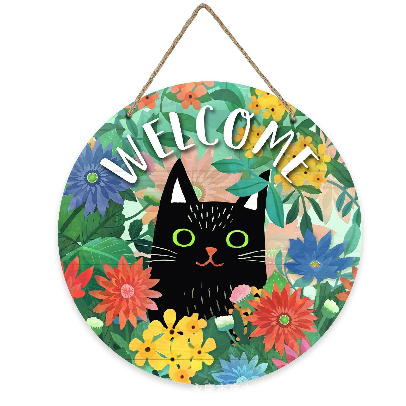 Halloween Wooden Craft Welcome Door Sign Hanging Ornament Holiday Door Sign Wall Sign Decoration