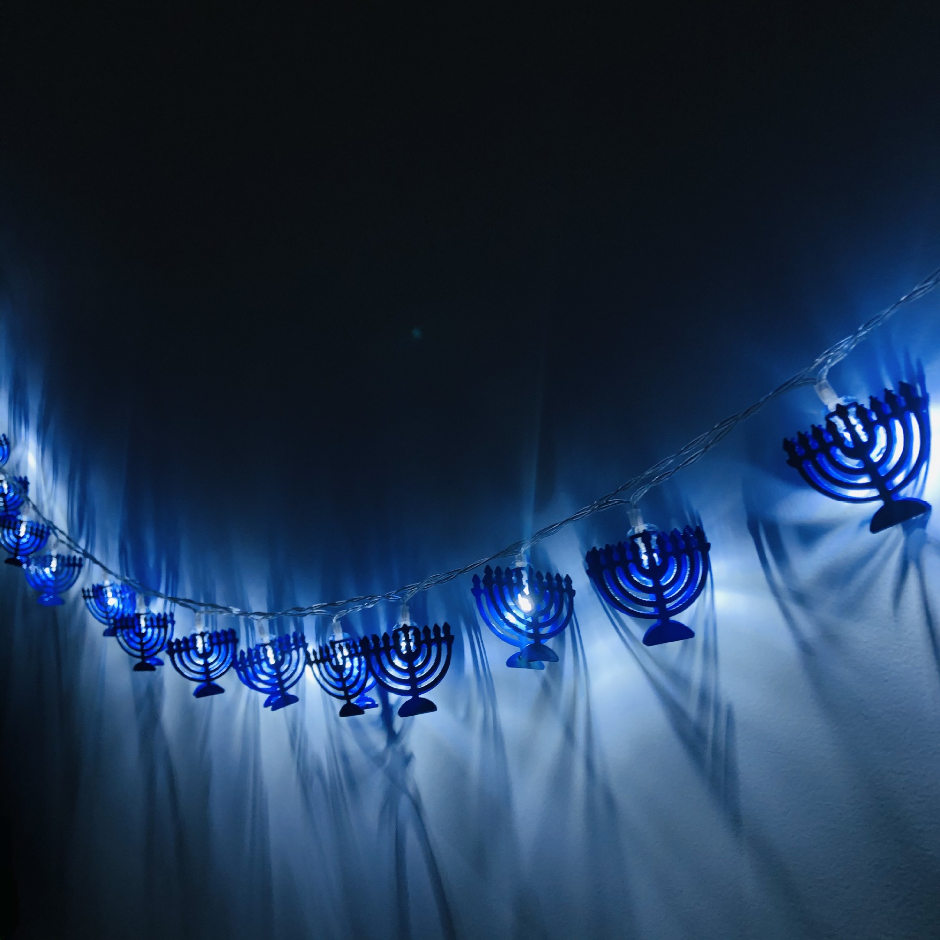 LED Hanukkah Light String, Menorah Star of David Light String, Hexagram Star of David Light String, Christmas