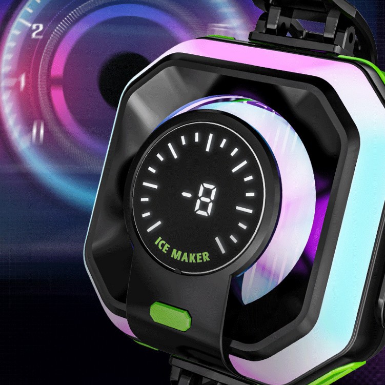 JS86AI Phone Cooler Semiconductor Freezable Magnetic Three-level Digital Display RBG Light Effect Cooling Chip