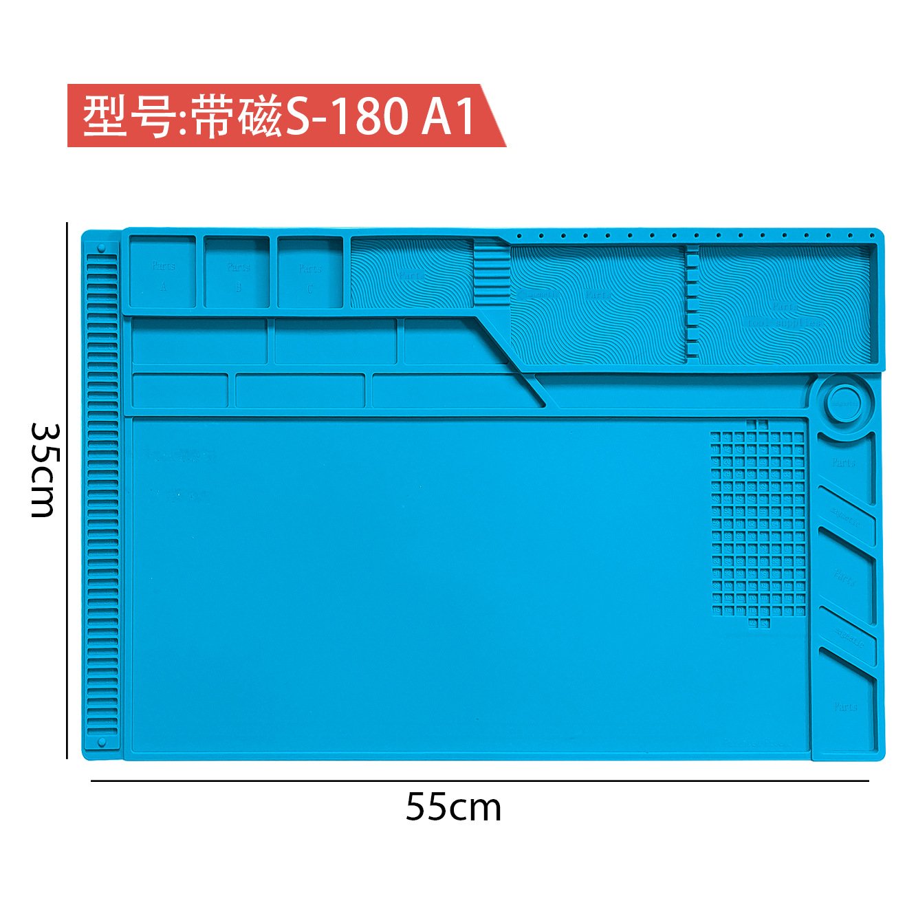 Mobile phone computer repair silicone mat high temperature resistant heat insulation mat anti-static multifunctional with magnetic screw tool digital mat